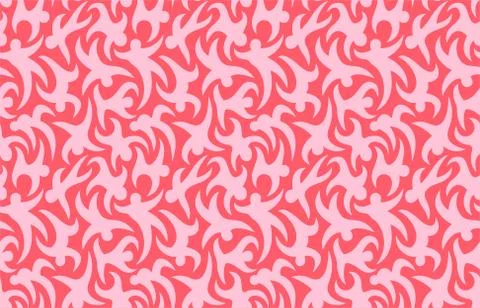 Pink seamless pattern with stylized dancing silhouettes Stock Illustration