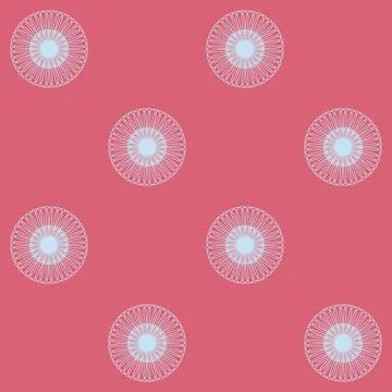 Pink seamless pattern for textile and wrapping paper, round disc wheel 스톡 일러스트
