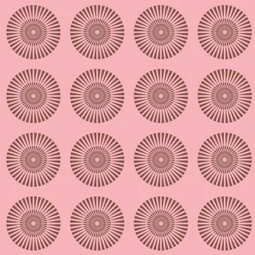 Pink seamless pattern for textile and wrapping paper, round disc wheel 库存插图