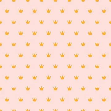 Pink seamless pattern with tiny crowns Stock Illustration