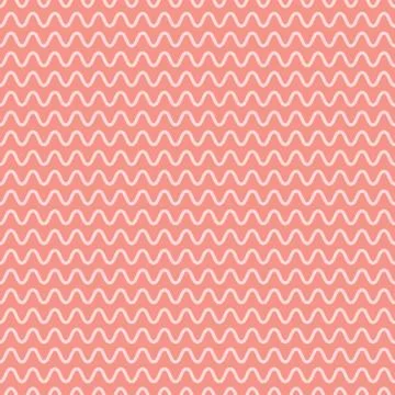 Pink seamless pattern with wavy lines Stock Illustration