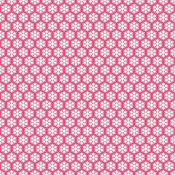 Pink seamless snowflakes pattern. Vector snow background. Christmas illustration Stock Illustration