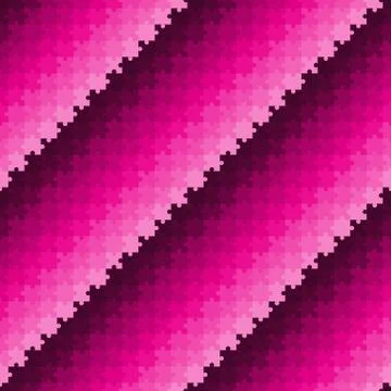 Pink seamless striped puzzle pattern Stock Illustration