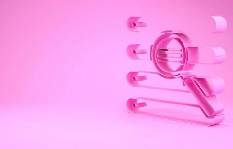 Pink Search in a browser window icon isolated on pink background. Minimalism  Stock Illustration