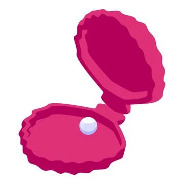Pink seashell containing white pearl, marine treasure unveiled Stock Illustration