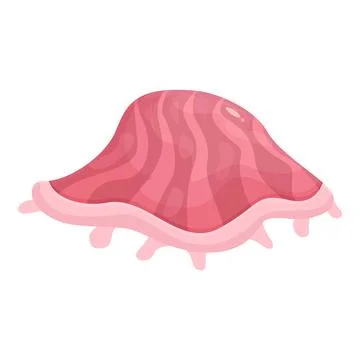 Pink seashell lying and showing its tender inside part Illustrazione stock