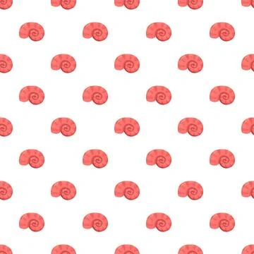 Pink seashell spiraling pattern seamless background looping Stock Illustration