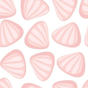 Pink seashells vector seamless pattern. Underwater backdrop. Illustrazione stock