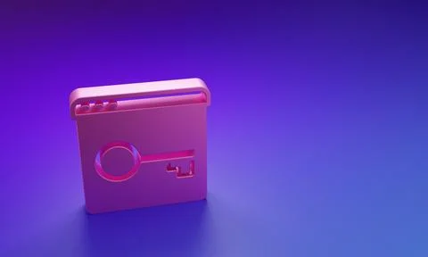 Pink Secure your site with HTTPS, SSL icon isolated on purple-blue backgrou.. Ilustración de archivo