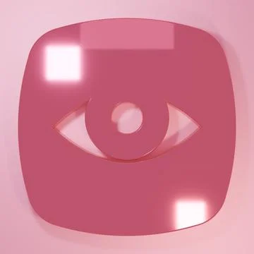 Pink Security camera icon isolated on pink background. Minimalism concept. .. Stock Illustration