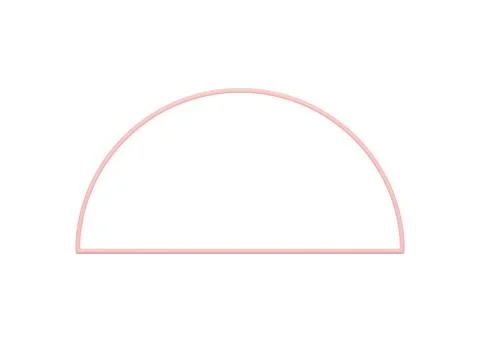 Pink semicircle basic foundation geometric boundary half round 3d element rea Stock Illustration