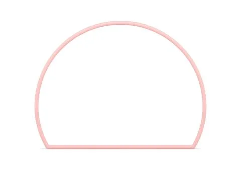 Pink semicircle geometric border half round minimalist foundation 3d decor el Stock Illustration