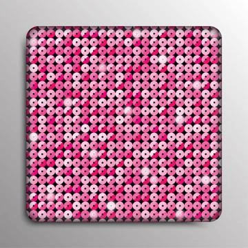 Pink sequin background. Square frame. Eps 10. Stock Illustration