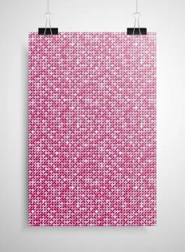 Pink sequin poster on the wall. Eps 10. Stock Illustration