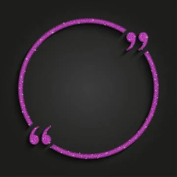 Pink Sequin Quote Blank Template. Bracket. Stock Illustration
