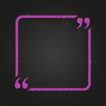 Pink Sequin Square Quote Blank Template. Stock Illustration