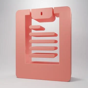 Pink Server, Data report icon isolated on pink background. Minimalism conce.. Illustrazione stock
