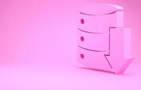 Pink Server, Data, Web Hosting icon isolated on pink background. Minimalism c 스톡 일러스트