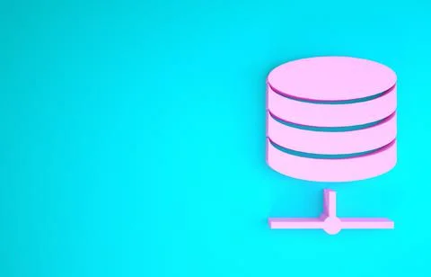 Pink Server, Data, Web Hosting icon isolated on blue background. Minimalism c 스톡 일러스트