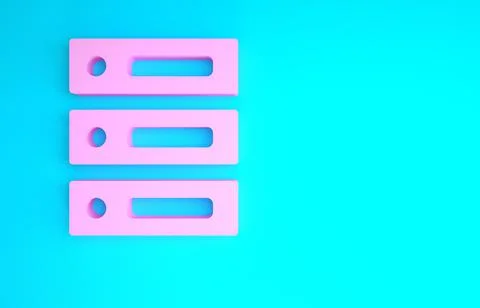 Pink Server, Data, Web Hosting icon isolated on blue background. Minimalism c Illustrazione stock