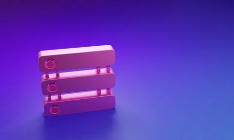 Pink Server, Data, Web Hosting icon isolated on purple-blue background. Min.. イラスト素材