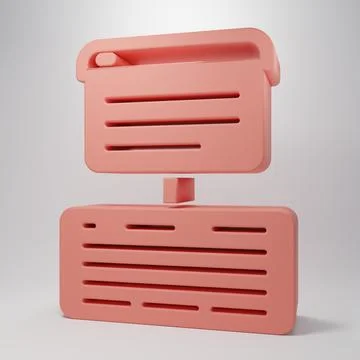 Pink Server, Data, Web Hosting icon isolated on pink background. Minimalism.. 스톡 일러스트