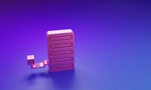 Pink Server icon isolated on purple-blue background. Adjusting app, service.. 스톡 일러스트