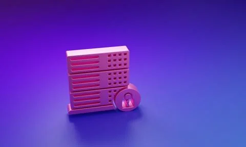 Pink Server security with closed padlock icon isolated on purple-blue backg.. イラスト素材