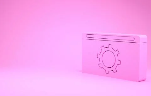 Pink Setting icon isolated on pink background. Adjusting, service, maintenanc Stock Illustration