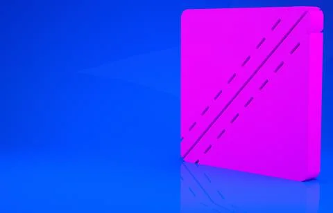Pink Sewing Pattern icon isolated on blue background. Markings for sewing. Mi イラスト素材