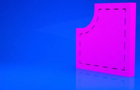 Pink Sewing Pattern icon isolated on blue background. Markings for sewing. Mi Stock Illustration