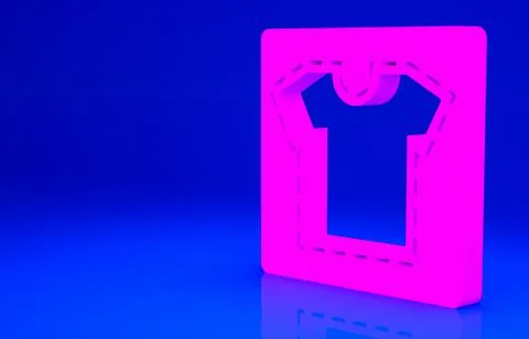 Pink Sewing pattern icon isolated on blue background. Markings for sewing. Mi イラスト素材