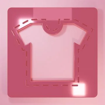 Pink Sewing pattern icon isolated on pink background. Markings for sewing. .. イラスト素材