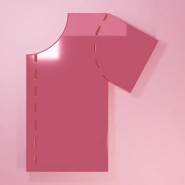 Pink Sewing pattern icon isolated on pink background. Markings for sewing. .. イラスト素材