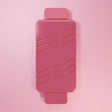 Pink Sewing thread on spool icon isolated on pink background. Yarn spool. T.. 스톡 일러스트