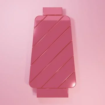 Pink Sewing thread on spool icon isolated on pink background. Yarn spool. T.. Stock Illustration