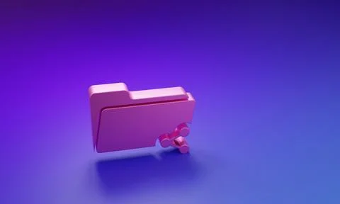 Pink Share folder icon isolated on purple-blue background. Folder sharing. .. 스톡 일러스트
