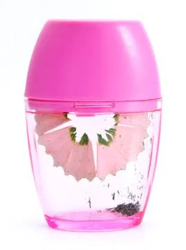 Pink sharpener for pencil Stock Photos