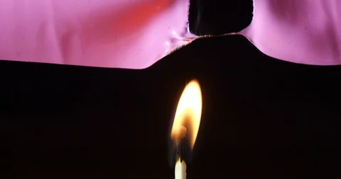 Pink sheet of polyvinyl chloride burning out 스톡 동영상 123647486