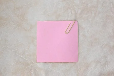 Pink sheet for taking notes on a paper background.photo with copy space Stock Photos