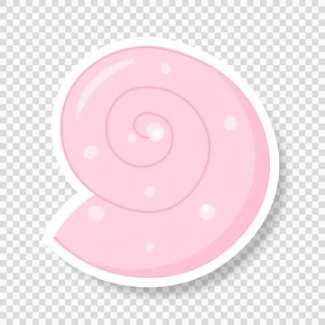 A pink shell sticker or icon on a transparent background. Trendy pop art design 스톡 일러스트