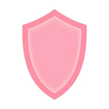 Pink Shield for Protection and Security in Modern Design Stock Illustration
