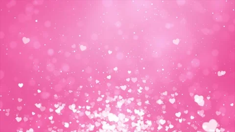 Pink Shining sparkles Rectangle frame abstract Loop Heart Particles background Stock Footage