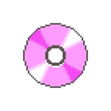 Pink shiny CD on white background	 Illustrazione stock