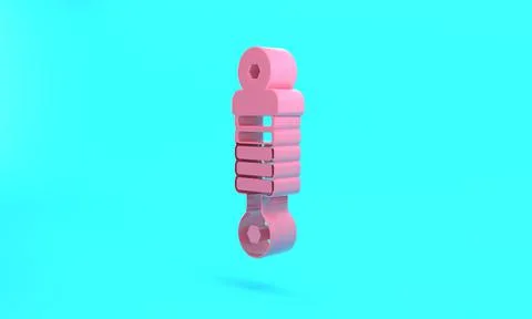 Pink Shock absorber icon isolated on turquoise blue background. Minimalism co Stock Illustration
