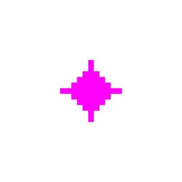 Pink shooting cross shape pixel art, Y2K target and aim vector icon, bullseye Stock Illustration