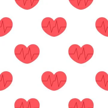 Pink sick heart seamless pattern Illustrazione stock