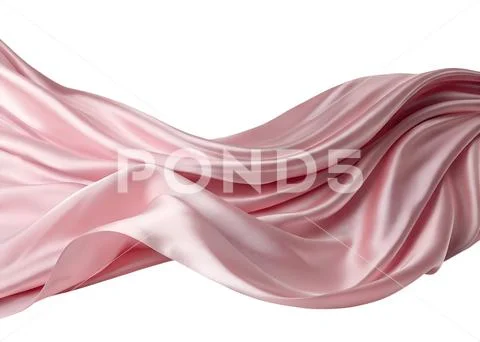 Pink silk fabric flowing elegantly in motion, soft and luxurious texture Modello PSD