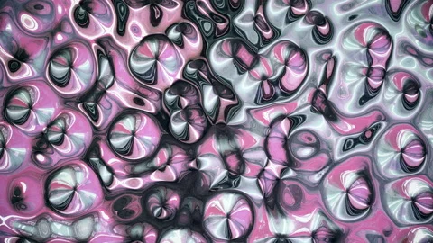 Pink, silver and black colored iridescent metallic wavy reflection surface Stock Footage 133882091