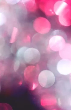 Pink silver circle shape lights as christmas background Stock Photos